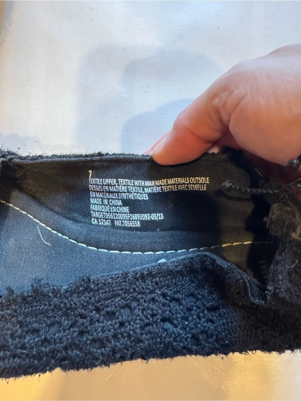 Target Black Crochet Ballet Flats with Button Accent